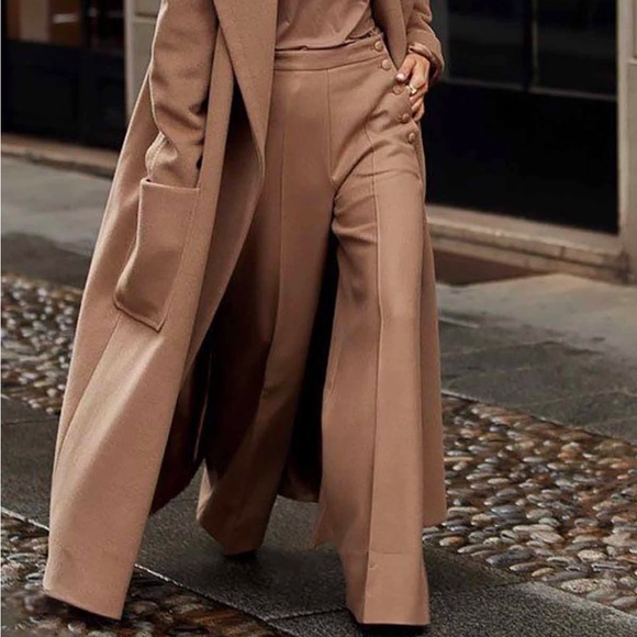 Nasty Gal Pants - Camel high waist sailor trouser